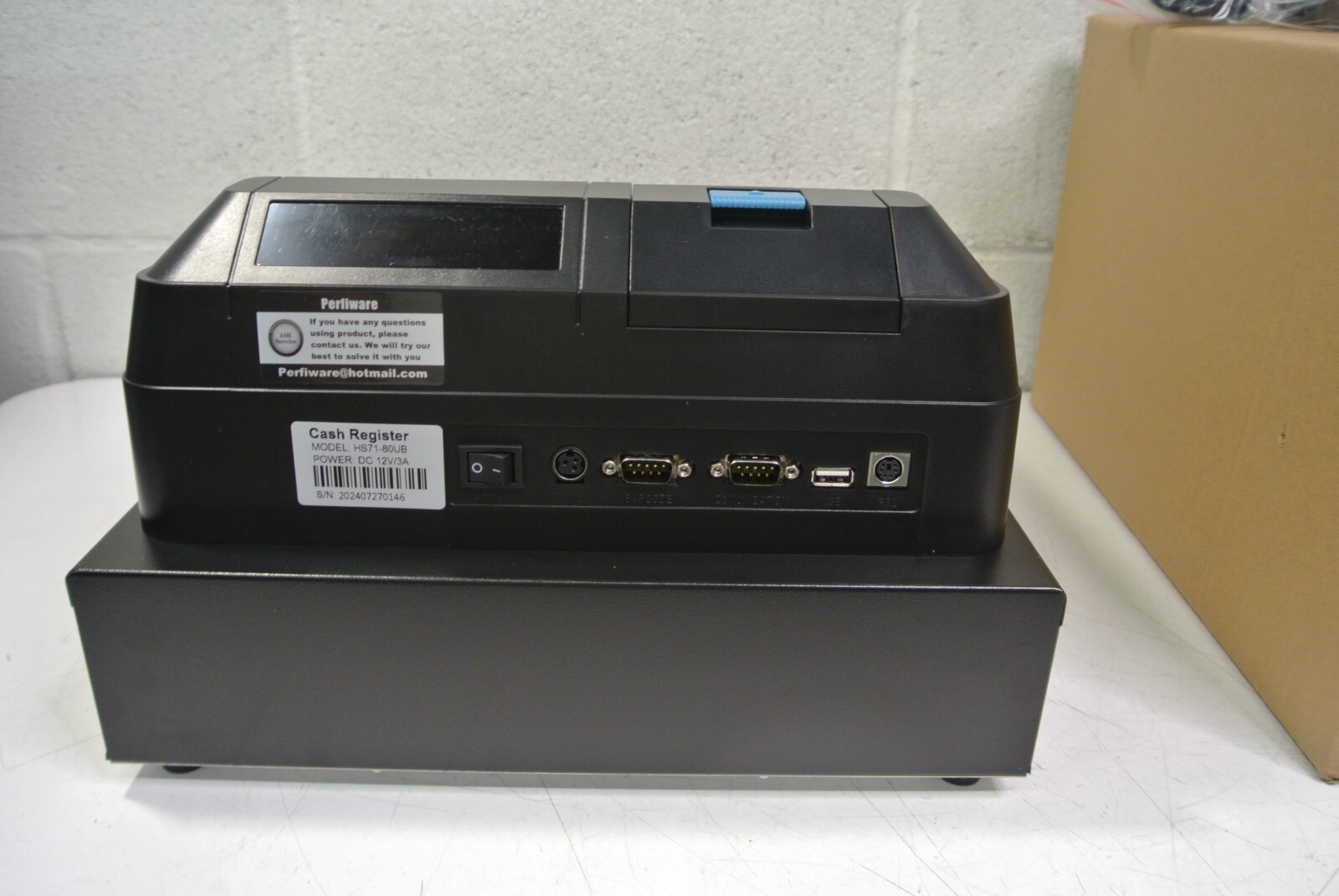 Perfiware Cash Register with Cash Drawer & Receipt Printer HS71-80UB