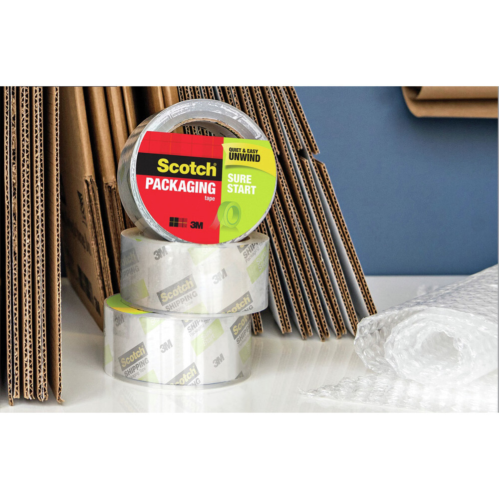 Scotch 34508 1.88" x 54.6 yds. Sure Start 3" Packaging Tape - Clear (8/Pack) New