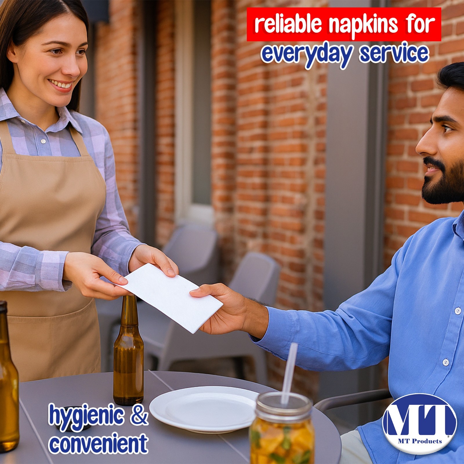 MT Products White Linen-Feel Guest Towels 12"x17" Airlaid Napkins - Pack of 50