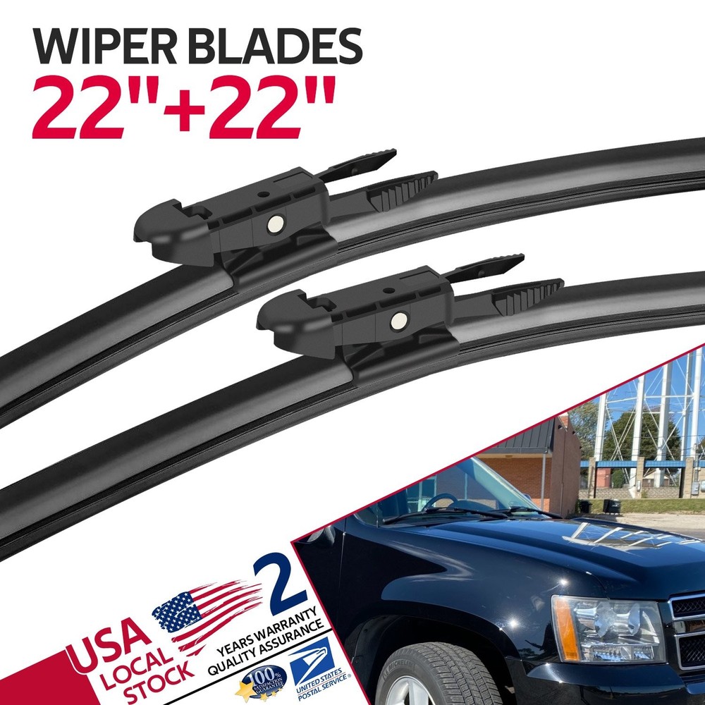 22"&22" Pair Bracketless Direct Connect Left&Right OEM Windshield Wiper Blades