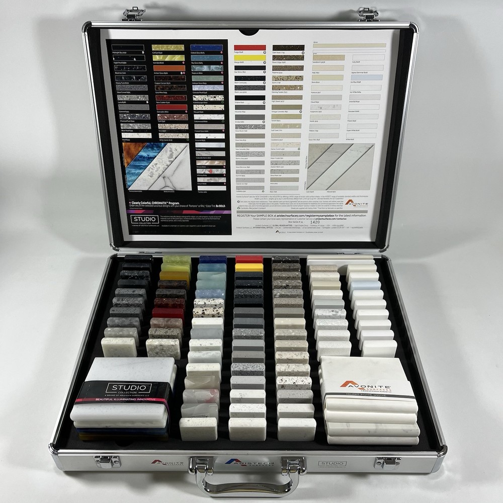 Avonite Aristech Studio Collection Quality Acrylic Resin Samples, 96 Pcs & Case