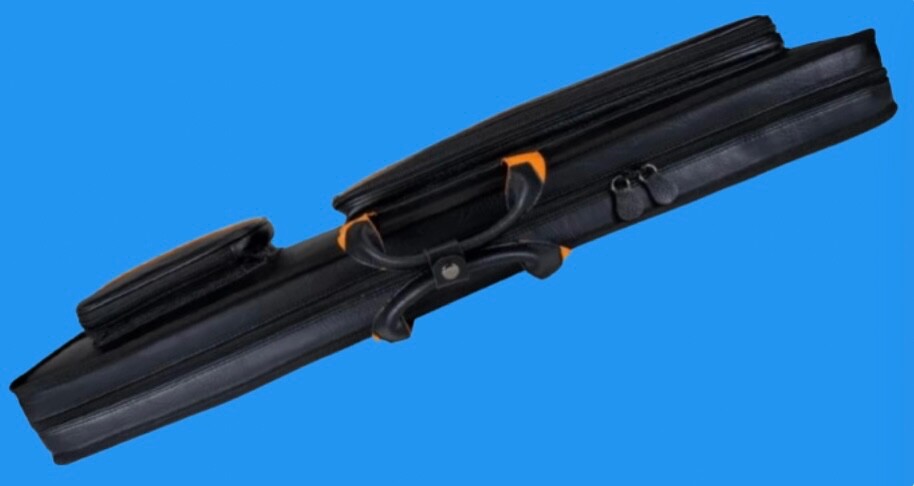 MOLINARI CUE CASE 3x6 SOFT ** BLACK / ORANGE