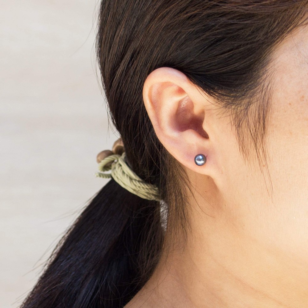 Sterling Silver Grey Shell Pearl Set