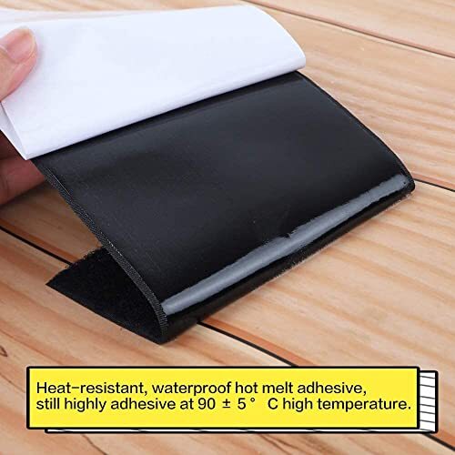 4 Inch Width 9 FT Length Hook and Loop Tape Self-Adhesive Strips Set with Sticky
