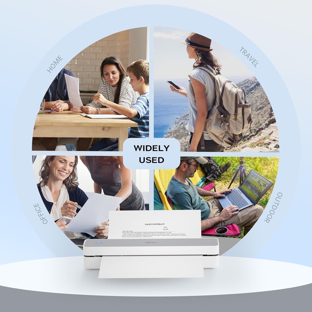 Compact Wireless Thermal Printer - 300 DPI Inkless Printing for Smart Devices