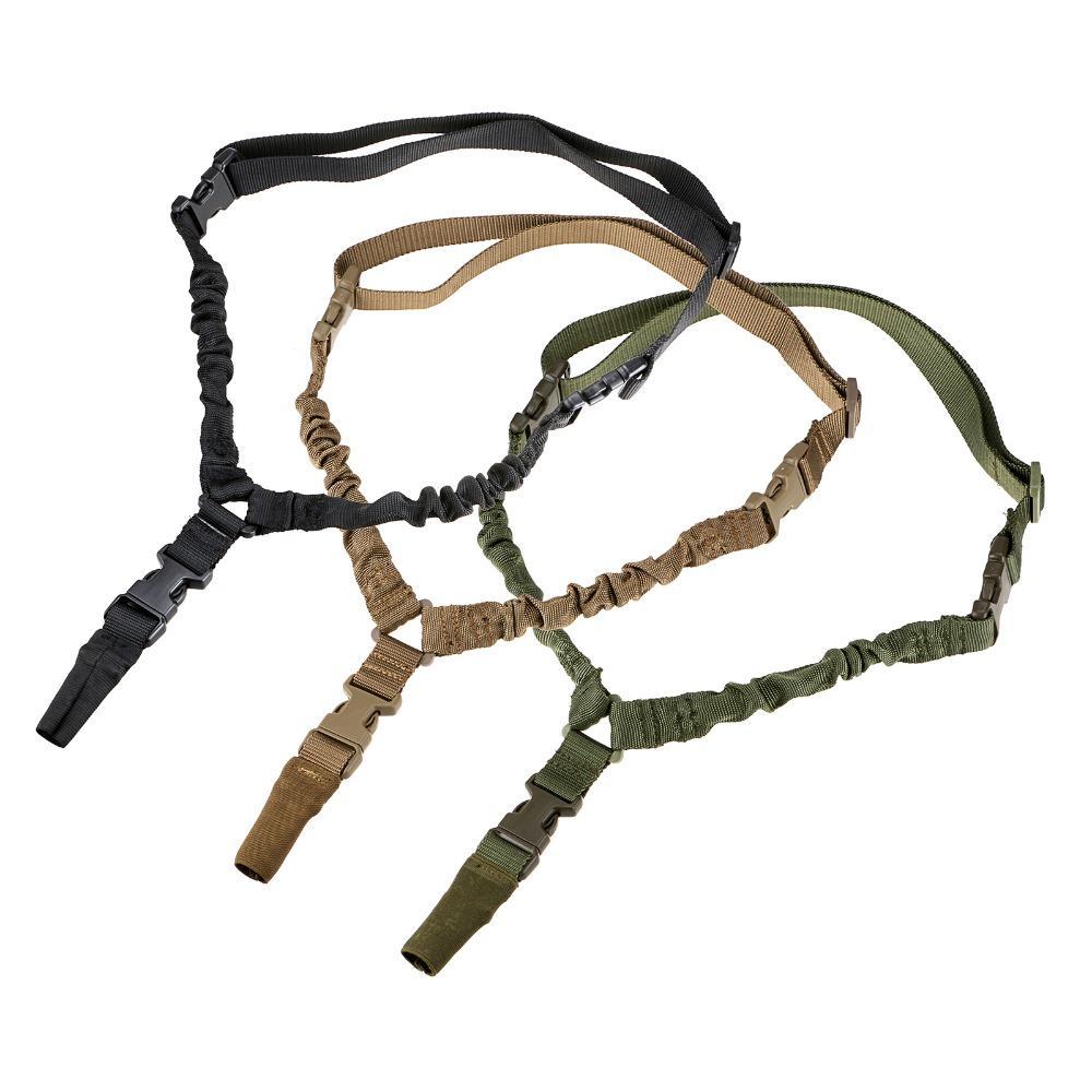 Tactical One Single Point Sling Adjustable Bungee Rifle Gun Sling Strap System