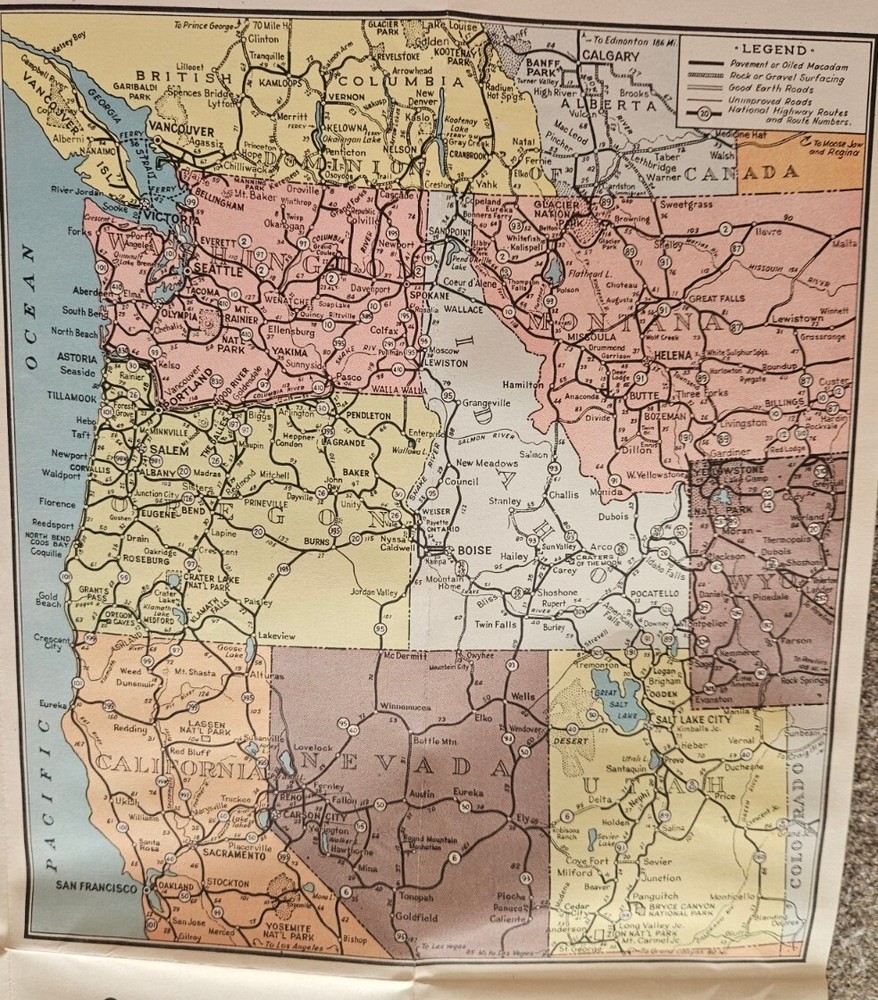 1952 Oregon State Highway Commission Road Map