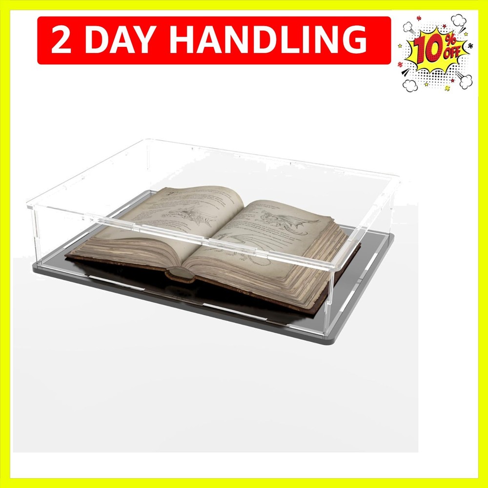 Book Display Case Clear Book Protector Case, Large Acrylic Display Cover Case...