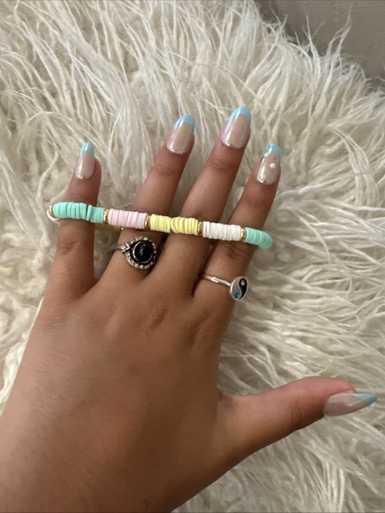 Cute Clay Bead Bracelet Handmade!