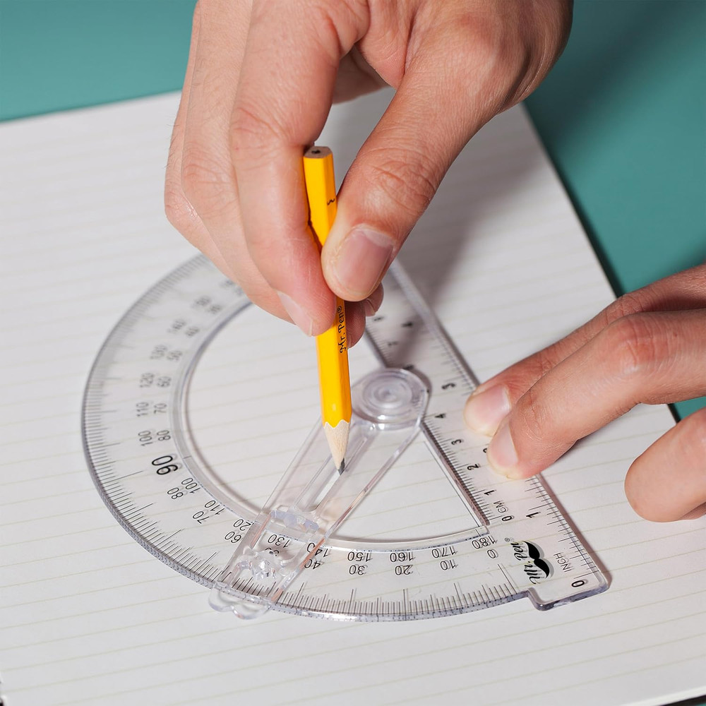 Geometry Set with 6 Inch Swing Arm Protractor, Divider, Set Squares, Ruler, Comp