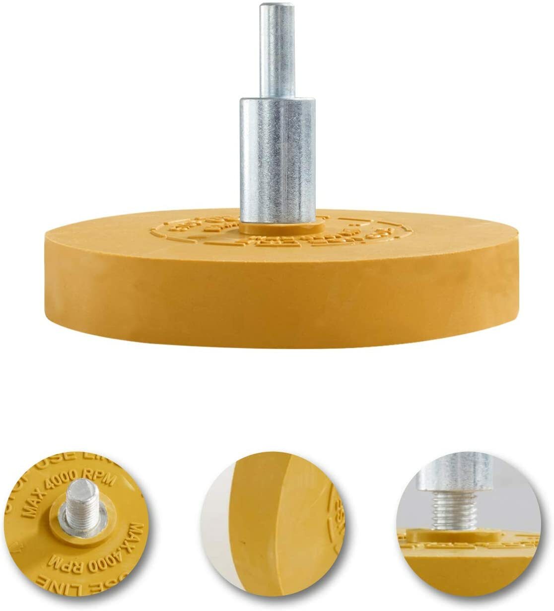 Decal Rubber Eraser Wheel Adhesive Pinstripe Sticker Remover with Drill Adapter