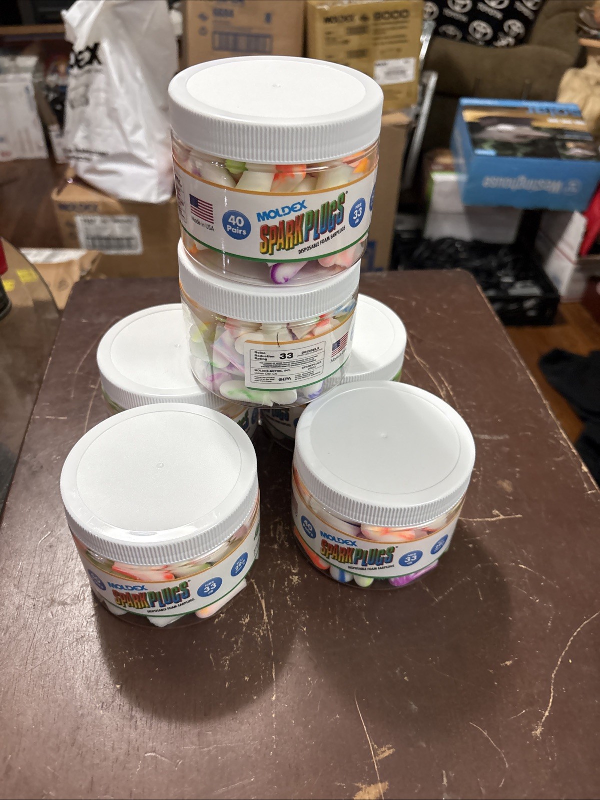 Lot Of (6) Moldex Sparkplugs Earplug Canister 6684 - 40 Pair Free Shipping