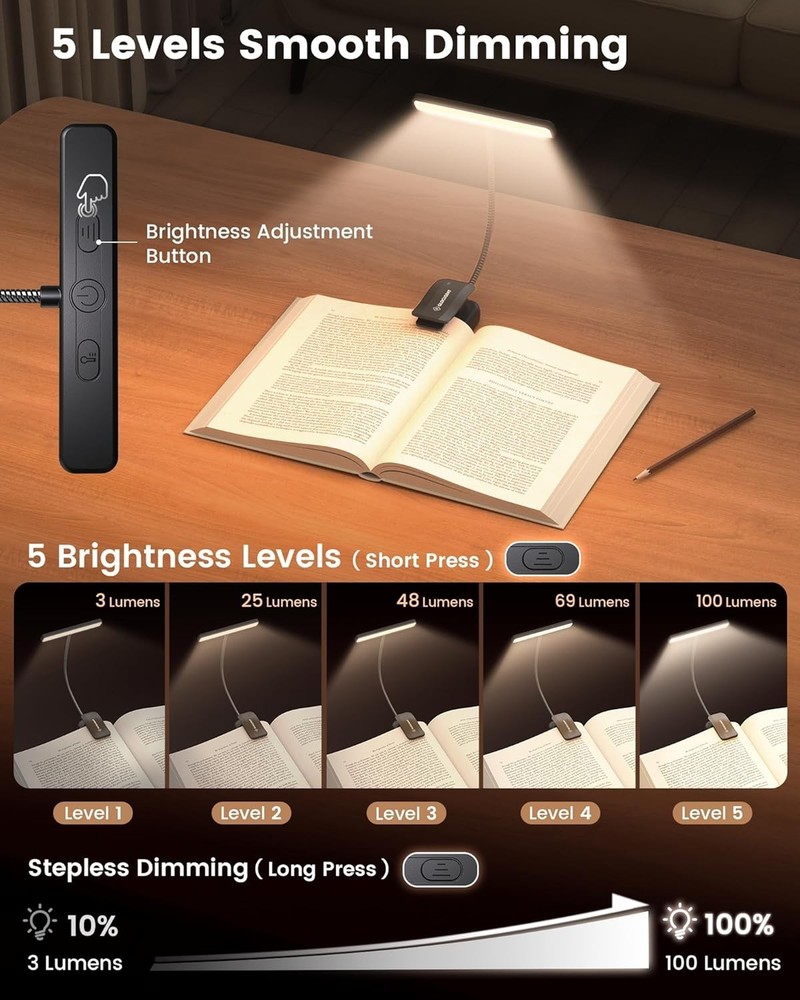 LED Book Lamp with 360° Flexibility