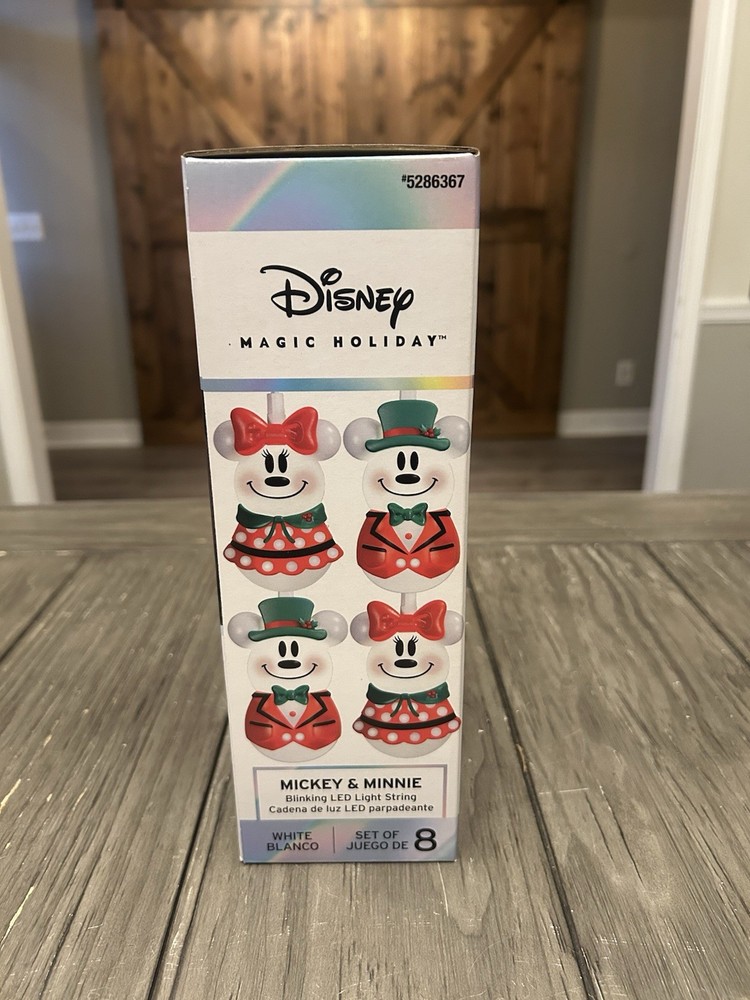 Disney Magic Holiday Mickey & Minnie Blinking Led Light String! NEW IN BOX!