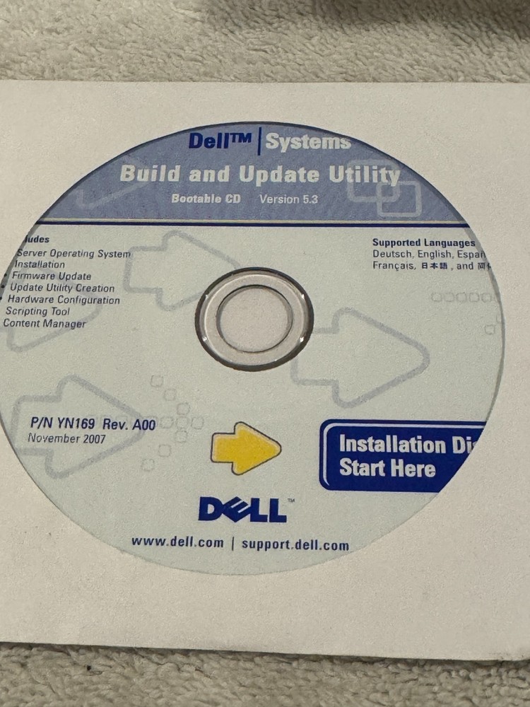 Dell Systems Build and Update Utility Bootable CD Version 5.3 - CD ONLY VERY GOO
