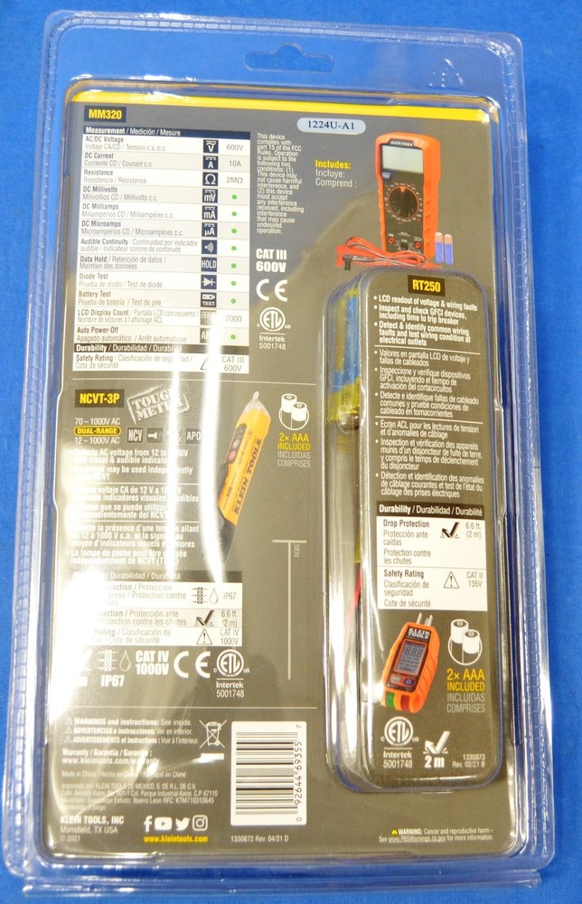 Klein Tools 69355 Electrical Test Kit - Multimeter, GFCI & Voltage Tester #3557