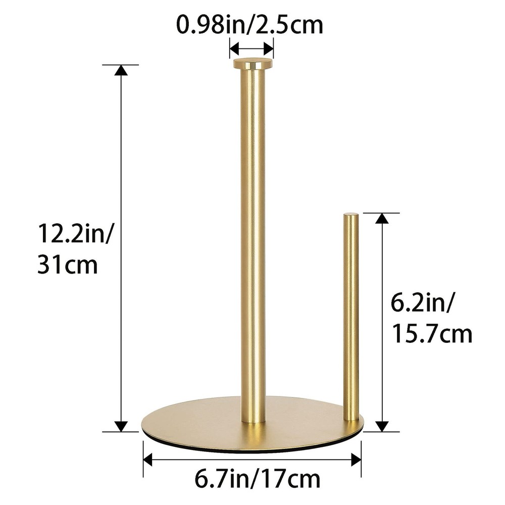 OBODING Gold Countertop Paper Towel Holder,
