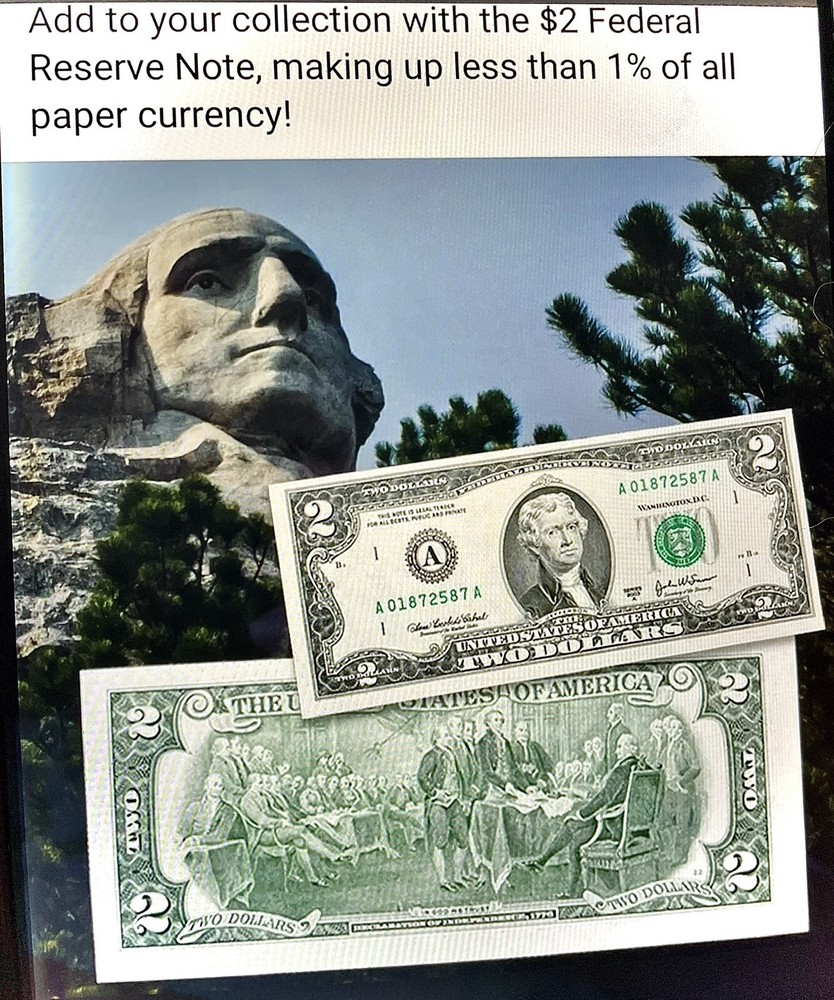 MAY 24 2001 Birthday Note 🔥 OVER INK ERRORS 🫟FANCY Serial Number Two $2 Bill