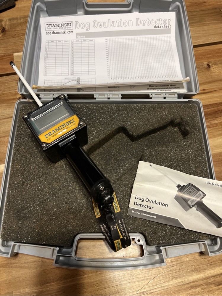 Draminski Dog Ovulation Detector ED21179 W/ Case, Manual, Data Sheet
