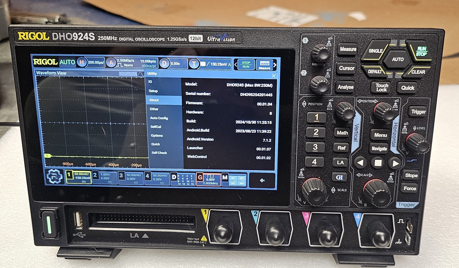 Rigol DHO924S 4-Channel Digital Oscilloscope 250MHz