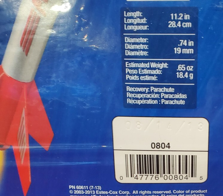 Estes Firehawk Rocket Kit #0804, E2X Free Shipping!