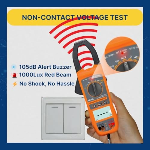 Digital Clamp Meter Multimeter 1000A AC/DC Amp Voltmeter, Auto-Ranging TRMS
