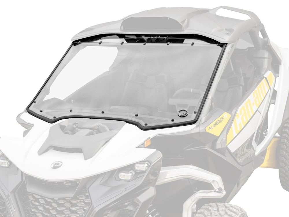 SuperATV Scratch-Resistant Full Windshield for Can-Am Maverick R | Clear