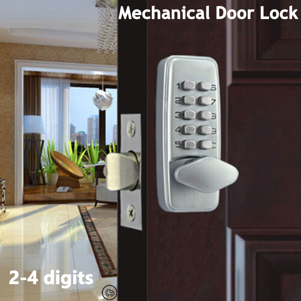Keyless Mechanical Digital Code Keypad Password Entry Door Lock Knob Full Set