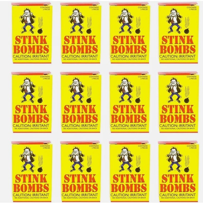 36 Stink Bombs - Stinky Glass Gag Prank Fart Joke (1 case of 36)