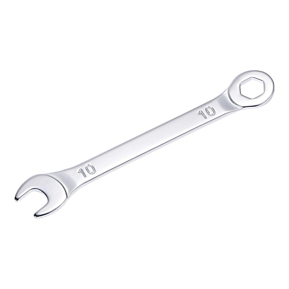 Thin Combination Wrench with Offset 6-Point End and Angled Open End 10mm