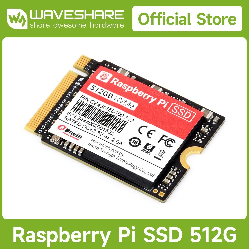 Official Raspberry Pi SSD, High-speed Solid State Drives Options for 256GB/512GB