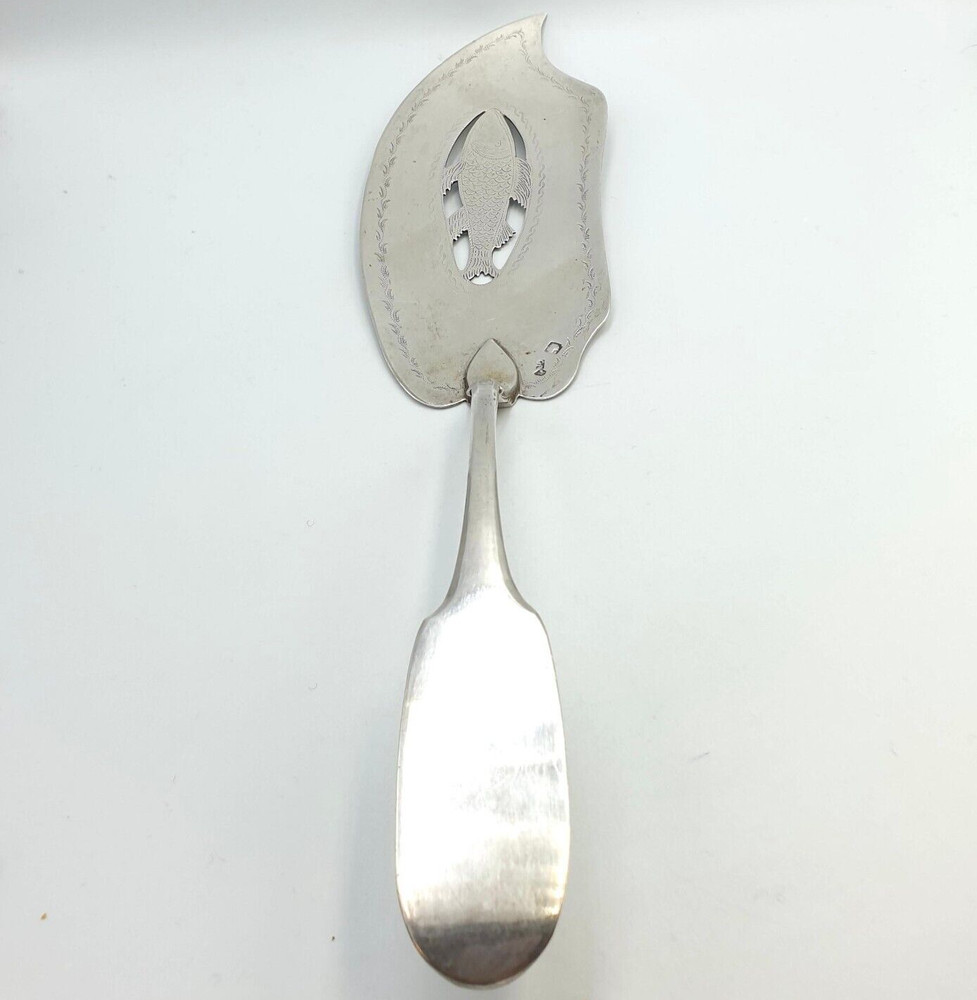 Vintage Fish Serving Spoon 50s In 800 SILVER