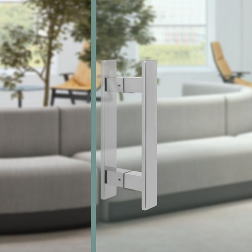 H-shaped Sliding Door Pull Handle, Double Sided Push Pull Door Handle, Silver