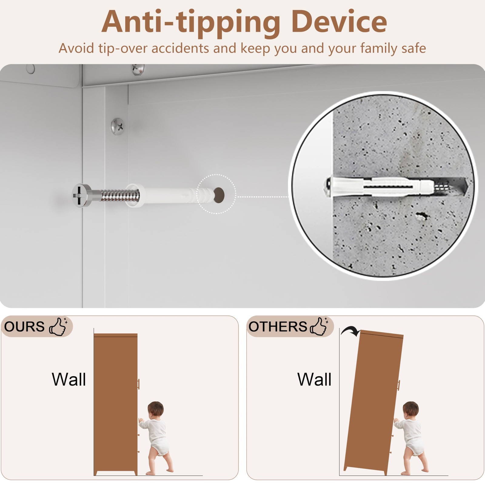 Kitchen Pantry Cabinet 75" Tall Metal Pantry Cabinet with Two Drawers