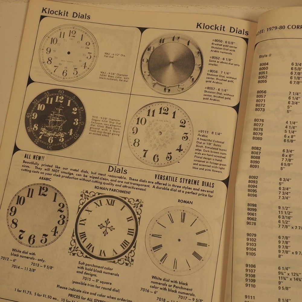 Klockit's Clock Movements & Accessories 1979-80 Clock Catalog