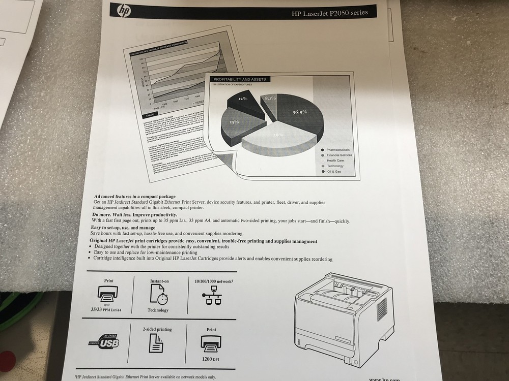 HP LaserJet P2055d Workgroup Laser Printer 9K Page Count Tested & Functional