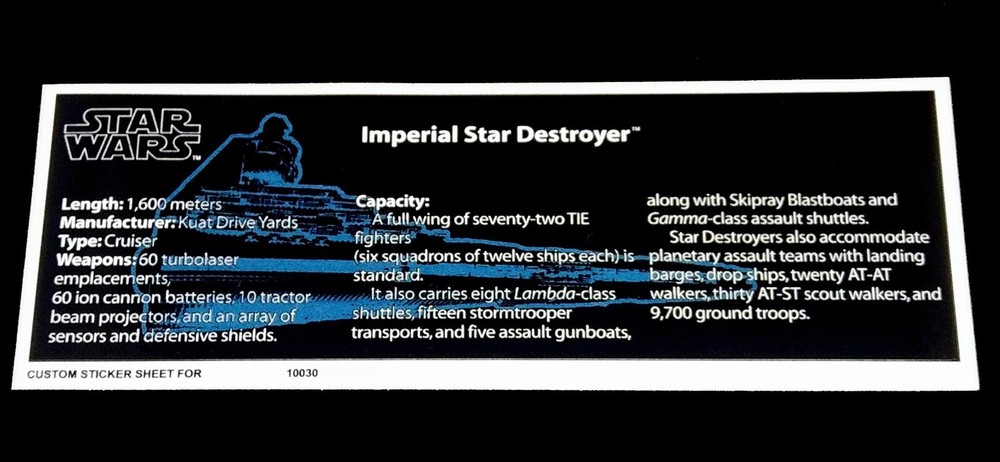 Custom Sticker for 10030 Replacement Sticker for 10030