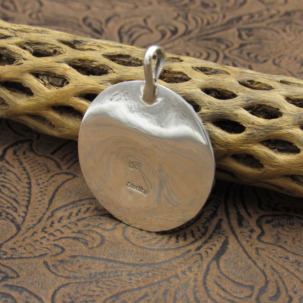 *Sterling Silver Round Onyx Pendant