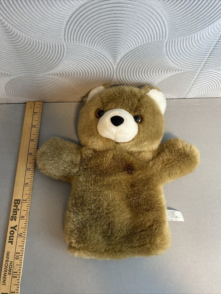 Teddy Bear Hand Puppet Brown Plush