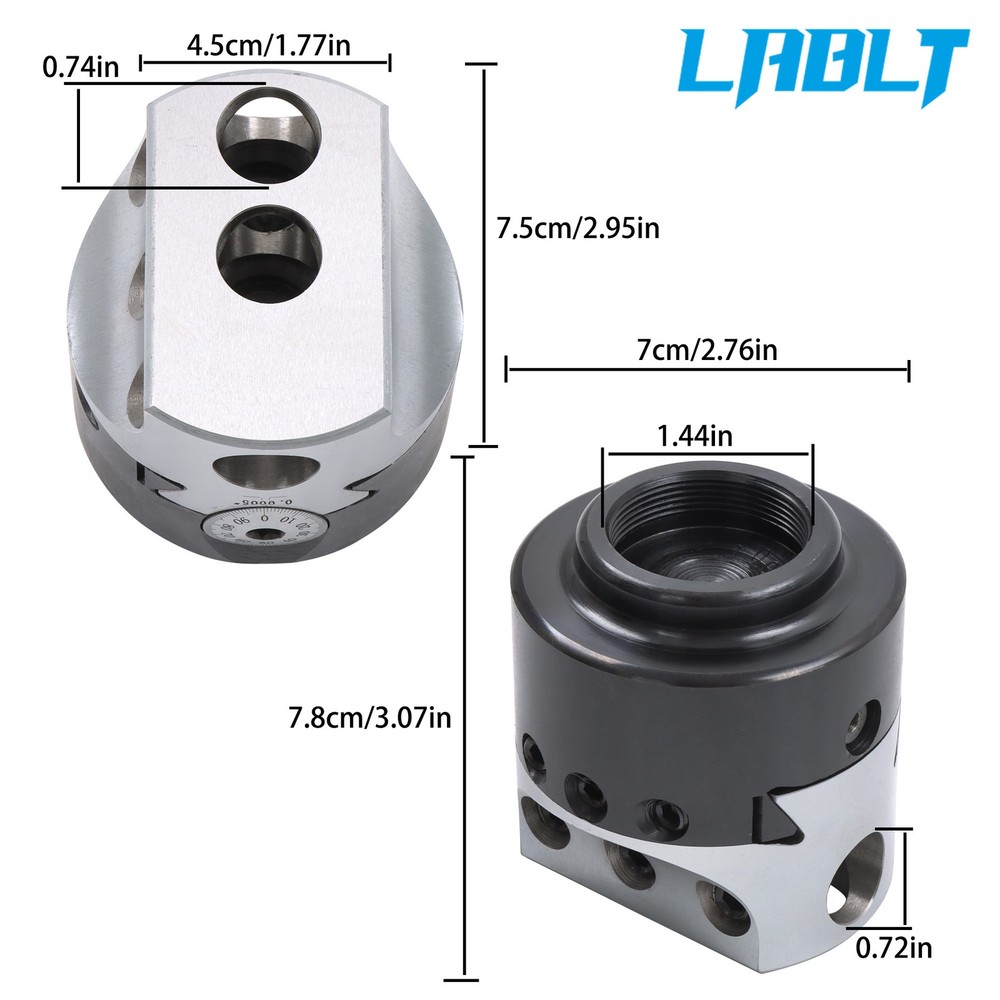 LABLT 3" Precision Boring Head 0.001 Radius 1" MAX Offset 1-1/2-18" Thread Mount