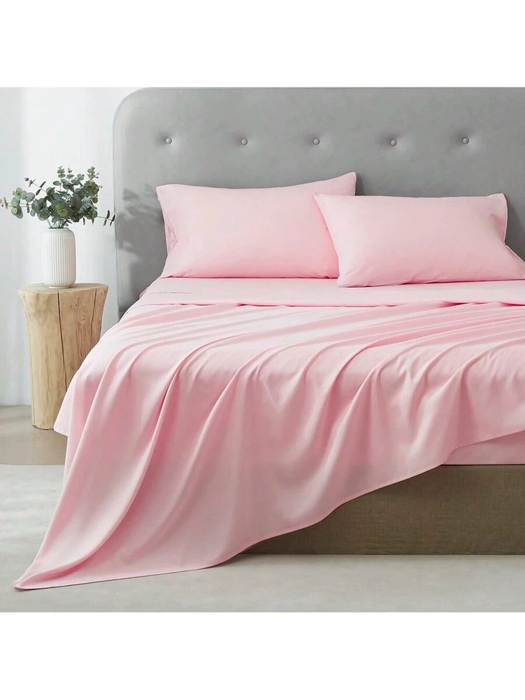 3/4 Piece Bed Sheet Soft Cooling Comfortable Breathable Bedding, Pink