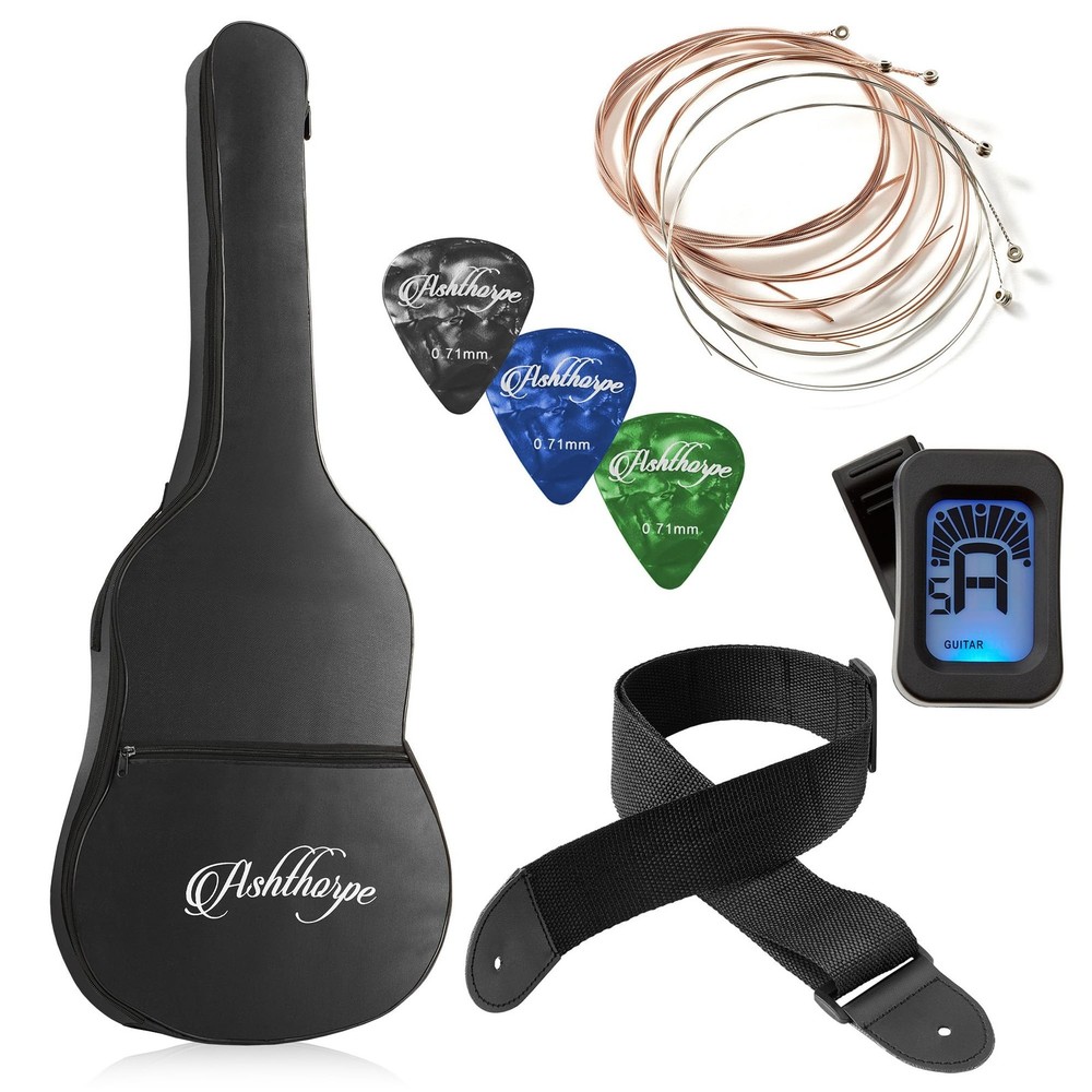 Ashthorpe 30-inch Beginner Acoustic Guitar Package (Black), Basic Starter Kit...