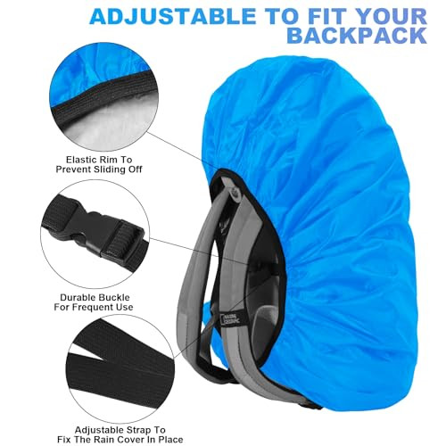 2pcs Waterproof Rain Cover for Backpack, Reflective Rainproof Protector for