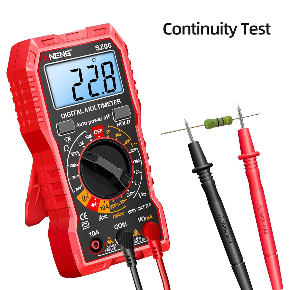 Digital Multimeter Tester Measures AC/DC Voltage,Dc Current Ohm Amp Meter,Profes