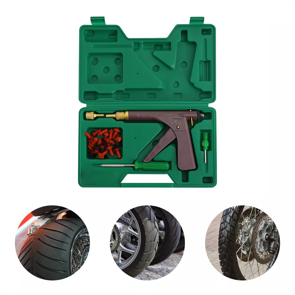 Tire Plugger Tubeless Tire Wheel Repair Gun Kit Mushroom Plug Probe Nozzle