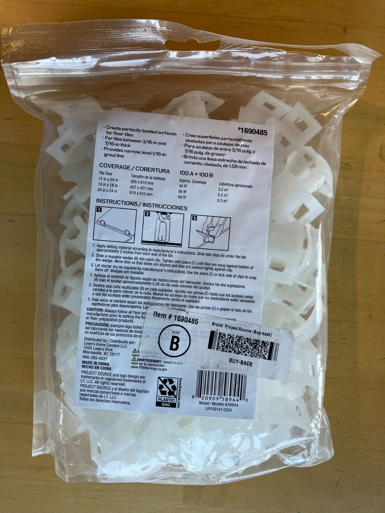 Project Source 1690485 Curved A Tile Leveling System, 100 Clips