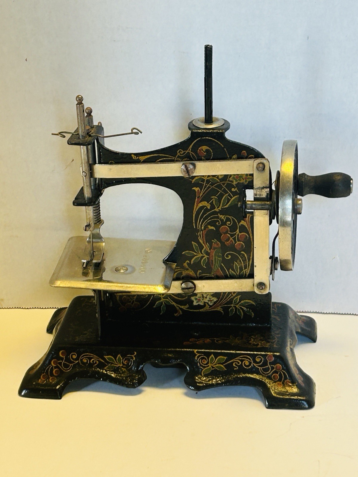 Antique Muller Toy Sewing Machine Hand Crank Stenciled 19th C. Germany