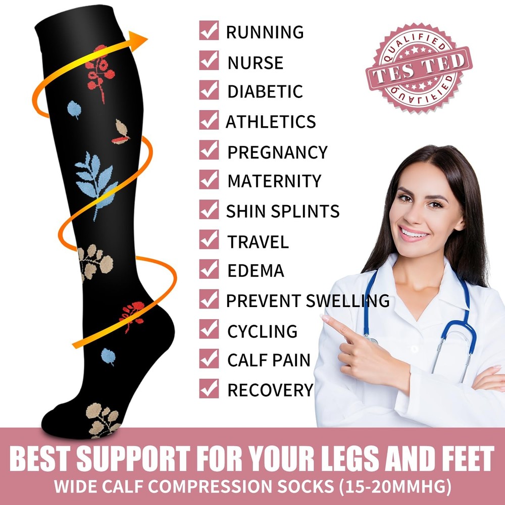 Bluemaple Compression Socks for Women & Men Small-Medium, A-collocation04