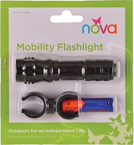 NOVA Flashlight for Canes, Walkers, Rollators, Strollers and Bikes, Comes with