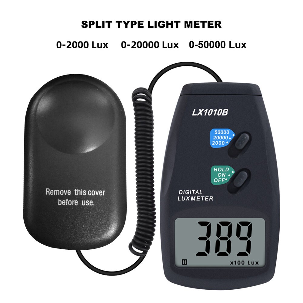 Digital Illuminance Meter Portable Illuminometer LCD Display with Reading T2L2